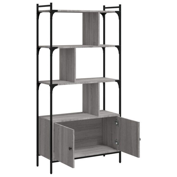 vidaXL Libreria Ante Grigio Sonoma 76,5x30x154,5 cm Legno Multistrato