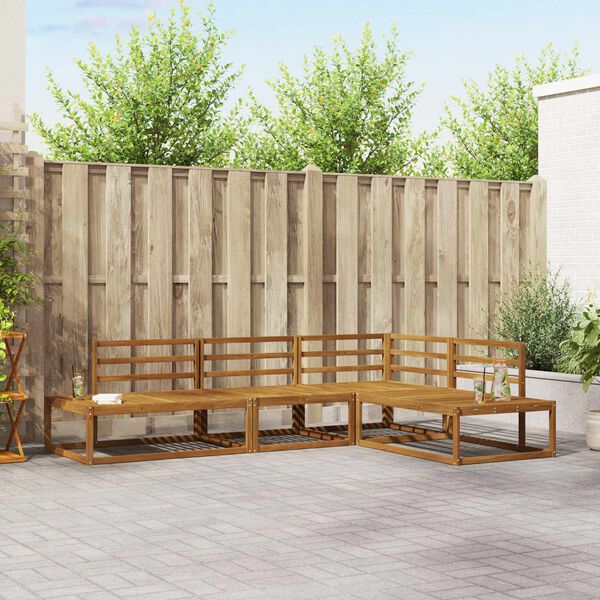 vidaXL Set di divani da esterno 4 Pezzo Naturale