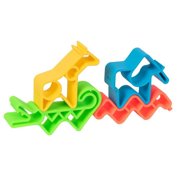 d&euml;na Set di Giocattoli in Silicone Animali Neon 4 pz