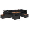 vidaXL Set Divano da Giardino 7 pz Nero polyrattan