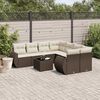 vidaXL Set Divani da Giardino 9pz con Cuscini Marrone in Polyrattan
