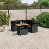 vidaXL Set Divani da Giardino 5 pz con Cuscini in Polyrattan Nero