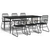vidaXL Set da Pranzo da Giardino 7 pz Nero in Rattan PVC