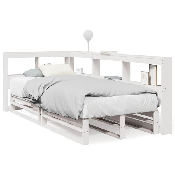 vidaXL Letto Libreria senza Materasso Bianco 100x200 cm Legno di Pino