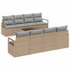 vidaXL Set di divani 7 pz 6-Numero di posti Beige e grigio polyrattan