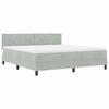 vidaXL Letto a molle con materasso Grigio chiaro 180 x 200 cm Velluto