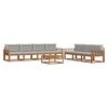 vidaXL Set di divani da esterno 8 pcs Grigio Naturale e Chiaro