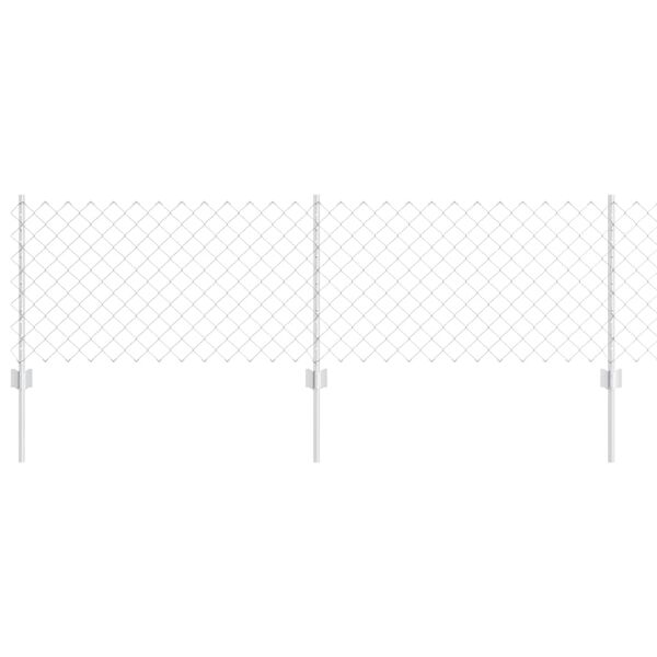 vidaXL Recinzione con Posto Argento 0,6 x 10 m Acciaio