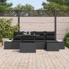 vidaXL Set Divano da Giardino con archiviazione 6 pcs Nero Poly Rattan