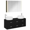 vidaXL Set di mobili per il bagno 4 pz Rovere Nero