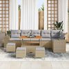 vidaXL Set Divano da Giardino 10 pcs Beige e Grigio Chiaro polyrattan