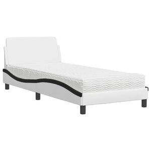 vidaXL Letto con Materasso Dover Nero e Bianco 80x200 cm in Similpelle
