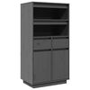 vidaXL Credenza Grigia 60x40x116,5 cm in Legno Massello di Pino