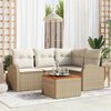 vidaXL Set Divano da Giardino con cuscino 5 pcs Beige polyrattan