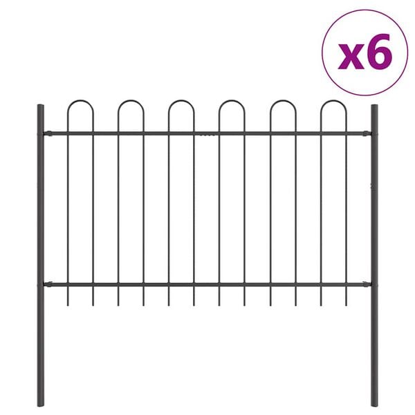 vidaXL Recinzione per Giardino 6 pcs Grigio 10,2 x 1 m