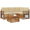 vidaXL Set di divani da esterno con cuscino 5 pcs Naturale e Beige