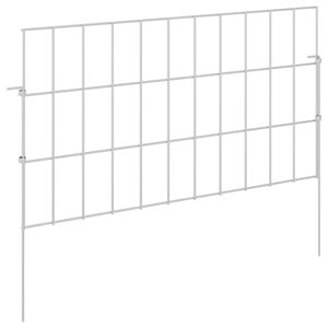 vidaXL Recinzione da Giardino con Picchetti 24 pz 55 x 30 cm Argento