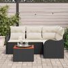 vidaXL Set Divano da Giardino 5 pcs Nero e Crema polyrattan