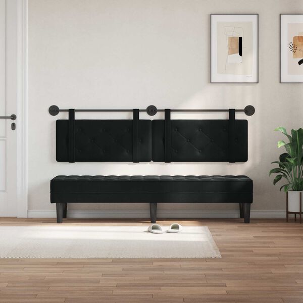 vidaXL Testata appesa Montaggio a parete Nero 170 x 55 x 5 cm Velluto