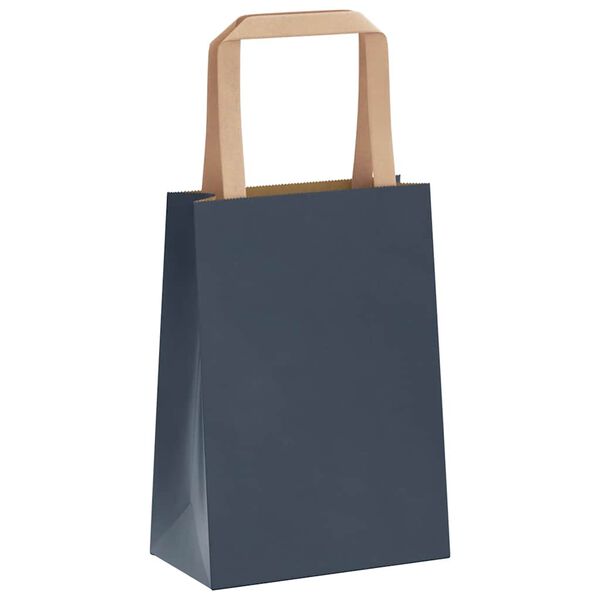 vidaXL Sacchetti di Carta 50 pz con Manici Blu 15x8x21 cm