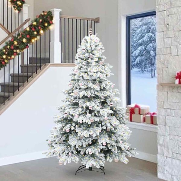 vidaXL Albero di Natale artificiale con 300 LED Bianco 240 cm PE e PVC