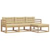 vidaXL Set di divani da esterno 4 pz Bianco e Beige Poliestere