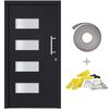 vidaXL Porta d'Ingresso in Alluminio e PVC Antracite 100x200 cm