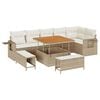 vidaXL Set Divano da Giardino 9 pcs Beige polyrattan