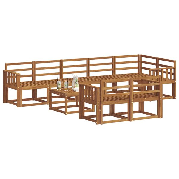 vidaXL Set di divani da esterno 9 pcs Naturale