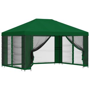 vidaXL Gazebo da giardino con pareti laterali 4 &times; 3 m Verde