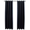 vidaXL Tende oscuranti con anelli 2 pz Nero 137x213 cm Tessuto