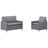 vidaXL Set di divani 2 pcs Grigio Chiaro Poliestere
