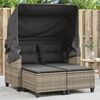 vidaXL Divano Giardino 2 Posti Tetto Sgabelli Grigio Chiaro Polyrattan