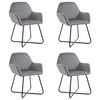 vidaXL Sedie da Pranzo 4 pz Grigie in Velluto