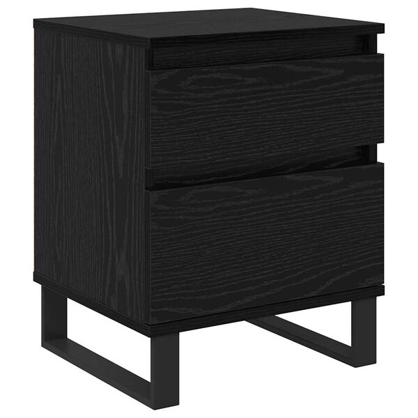 vidaXL Armadio da Notte Rovere Nero 40 x 35 x 50 cm Legno multistrato
