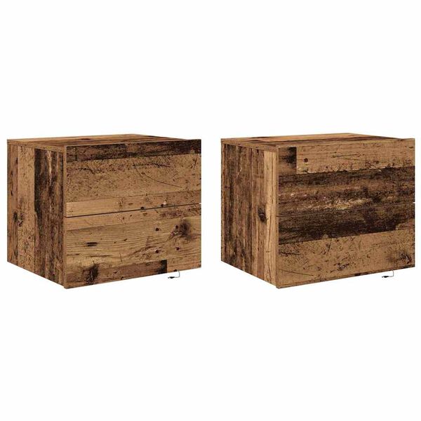 vidaXL Armadio da Notte 2 pcs Legno vecchio 50 x 39 x 41 cm