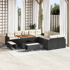 vidaXL Set Divano da Giardino 17 pcs Nero e Crema polyrattan