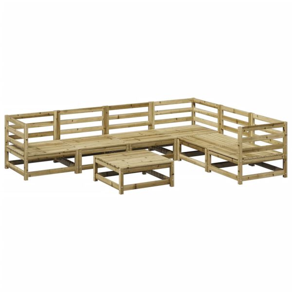 vidaXL Set Divani da Giardino 7 pz in Legno Impregnato di Pino