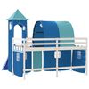 vidaXL Letto a Soppalco con Torre Bambini Blu 80x200cm Massello Pino