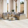 vidaXL Set Divano da Giardino con cuscino 13 pcs Beige Poly Rattan