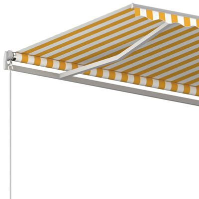vidaXL Tenda da Sole Retrattile Manuale 500x300cm Giallo e Bianco