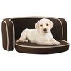 vidaXL Divano Cani Pieghevole Marrone 76x71x30cm Cuscino Lino Lavabile