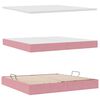 vidaXL Letto con contenitore e materasso Rosa 200 x 200 cm Velluto