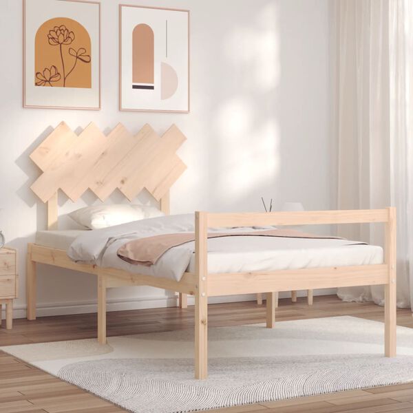vidaXL Letto per Anziani con Testiera 100x200 cm in Legno Massello