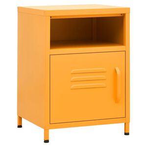 vidaXL Comodino Giallo Senape 35x35x51 cm in Acciaio