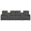 vidaXL Divano Massaggio a 4 Posti con Portabicchieri Grigio Scuro