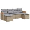 vidaXL Set Divano da Giardino 6 pz con Cuscini Beige in Polyrattan