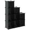 vidaXL Organizzatore Portaoggetti con 9 Cubi Nero in PP