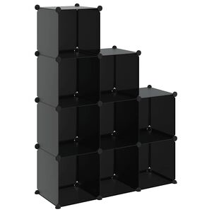 vidaXL Organizzatore Portaoggetti con 9 Cubi Nero in PP