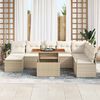 vidaXL Set Divano da Giardino con cuscino 9 pcs Beige e Crema